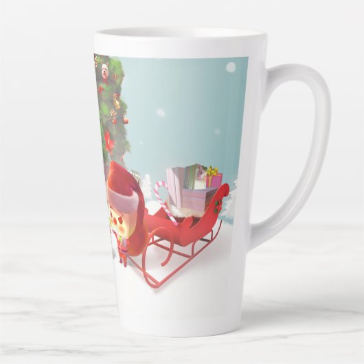 Kerstman met kerstboom latte mok (Rechts)