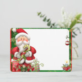 Kerstman met kerstcadeautjes feestdagenkaart (Staand voorkant)