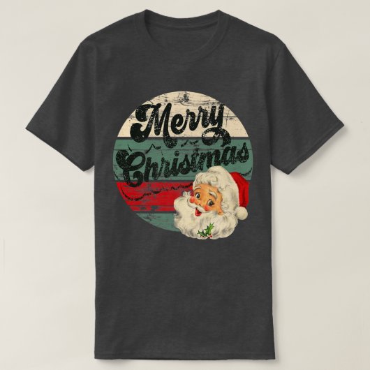 kerstman met kerstfeest Oude Fashi T-shirt (Design voorkant)