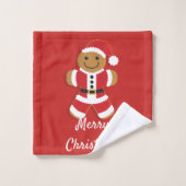 Kerstman met kerstman bad handdoek (Wasdoekje)