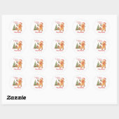 Kerstman met kerstman ronde sticker (Vel)