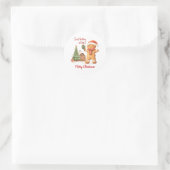 Kerstman met kerstman ronde sticker (Tas)