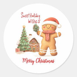 Kerstman met kerstman ronde sticker