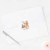 Kerstman met kerstman ronde sticker (Envelop)