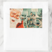  kerstman met kerstmis rechthoekige sticker (Tas)