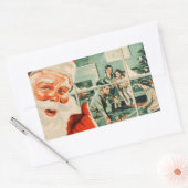  kerstman met kerstmis rechthoekige sticker (Envelop)