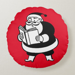 kerstman met kerstrood rond kussen