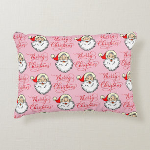  kerstman met kerstroze kerstroze accent kussen