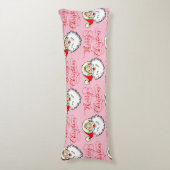  kerstman met kerstroze kerstroze lichaamskussen (Voorkant Verticaal)