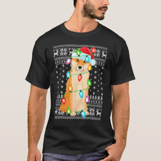 Kerstman met kerstverlichting — Ugly Shiba Inu Ker T-shirt