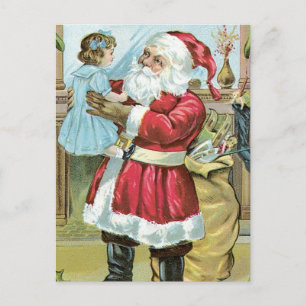  Kerstman met kind Feestdagenkaart