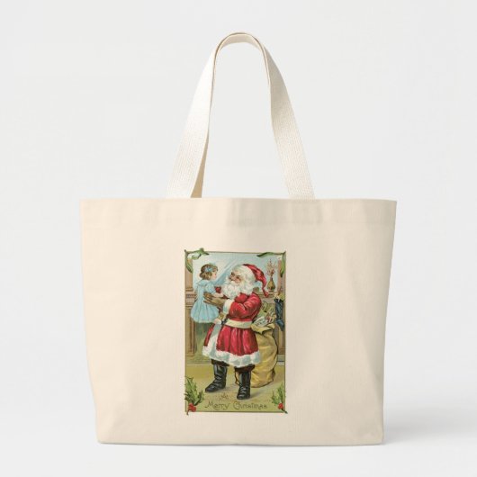 Kerstman met kind Grote Tote Bag (Voorkant)