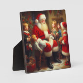 Kerstman met kinderen 3 fotoplaat (Voorkant)