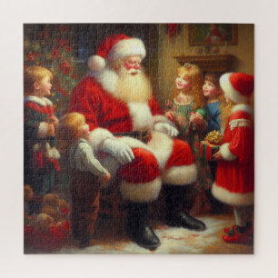 Kerstman met kinderen 3 legpuzzel