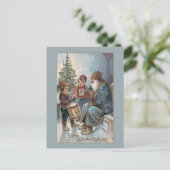  kerstman met kinderen briefkaart (Staand voorkant)