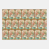  kerstman met kinderen inpakpapier vel (Voorkant 3)