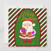 Kerstman met koekjes plat kerstkaart (Voorkant)