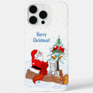 Kerstman met konijn vos en eekhoorn iPhone 16 pro max hoesje
