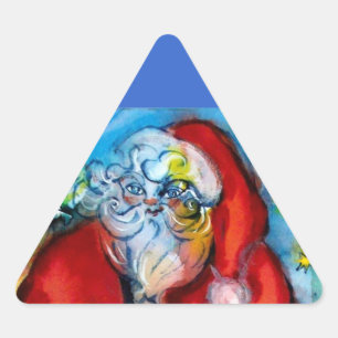 KERSTMAN MET LANTAARN IN DE KERSTNACHT DRIEHOEK STICKER