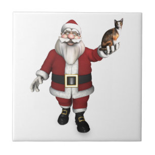 Kerstman Met Lapjeskat Tegeltje