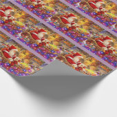 Kerstman met licht cadeaupapier (Hoek)