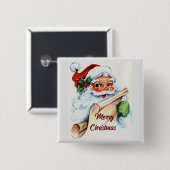 Kerstman met lijst Button (Voorkant /achterkant)