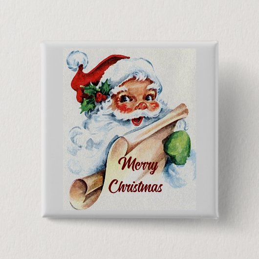 Kerstman met lijst Button (Voorkant)