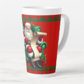 Kerstman met lijst latte mok (Rechterhoek)