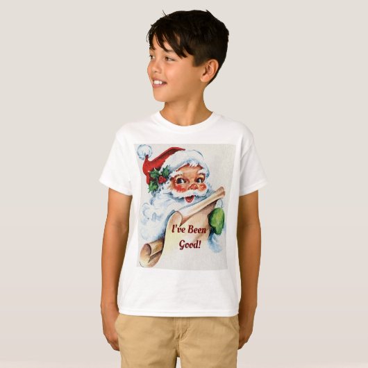 kerstman met lijst T-shirt (Voorkant volledig)