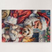 Kerstman met Maltezer Kerstkunst Legpuzzel (Horizontaal)