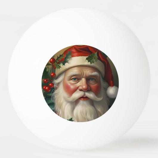 Kerstman met maretak pingpongballen (Voorkant)