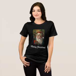 Kerstman met maretak Tri-Blend shirt