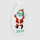  kerstman met medisch masker ornament (voorkant)