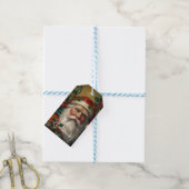 Kerstman met mistletoe cadeaulabel (Met Touw)