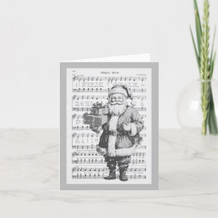 Kerstman met muziek bedankkaart
