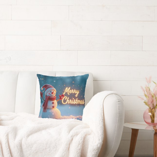 Kerstman met neonbord kussen (Bank)