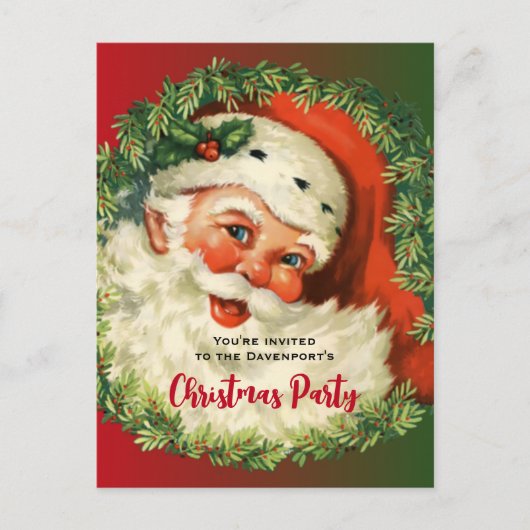 kerstman met pijnlijke kerstmis briefkaart (Voorkant)