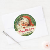  kerstman met pijnlijke kerstmis ronde sticker (Envelop)