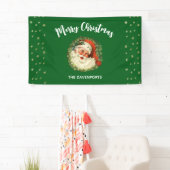 kerstman met pijnlijke kerstmis spandoek (Insitu)