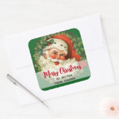 kerstman met pijnlijke kerstmis vierkante sticker (Envelop)