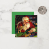 Kerstman Met Puppy Vakantie Kerstmis Notitiekaartje (Voorkant / Achterkant in situ)