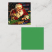 Kerstman Met Puppy Vakantie Kerstmis Notitiekaartje (Voorkant / Achterkant)