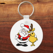 Kerstman met rendier sleutelhanger (Voorkant)