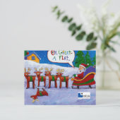 Kerstman met rendierlijk Briefkaart (Staand voorkant)