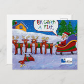 Kerstman met rendierlijk Briefkaart (Voorkant / Achterkant)