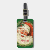 kerstman met ringzegen bagagelabel (Voorkant verticaal)