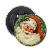 kerstman met ringzegen button flesopener (Voorkant)