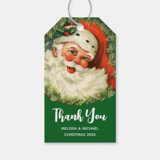  kerstman met ringzegen cadeaulabel (Voorkant)