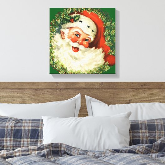  kerstman met ringzegen canvas afdruk (Insitu (Slaapkamer))
