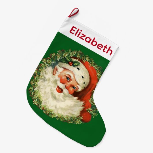  kerstman met ringzegen grote kerstsok (Voorkant (Hangend))